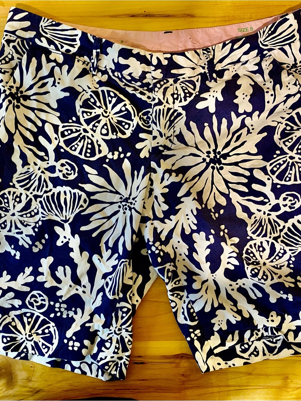 Lilly Pulitzer Navy and White Coastal Shell shorts